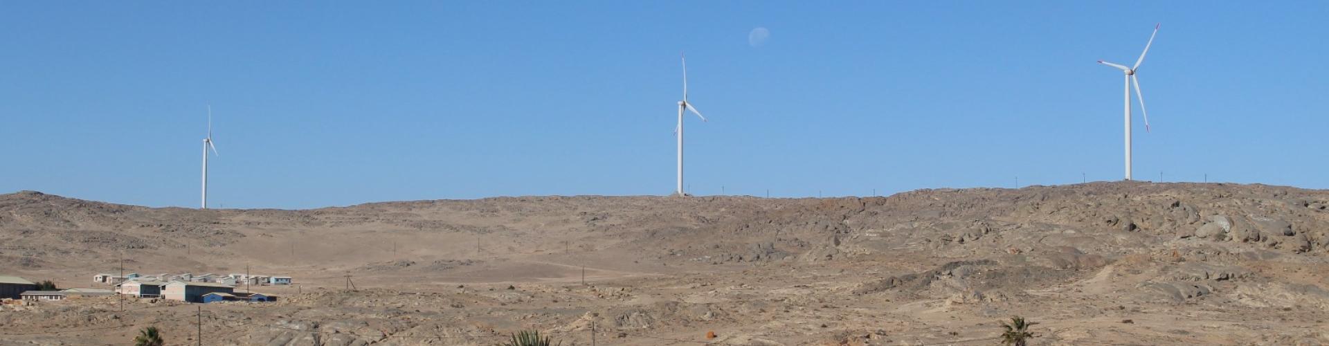 Landscape with wind turbines