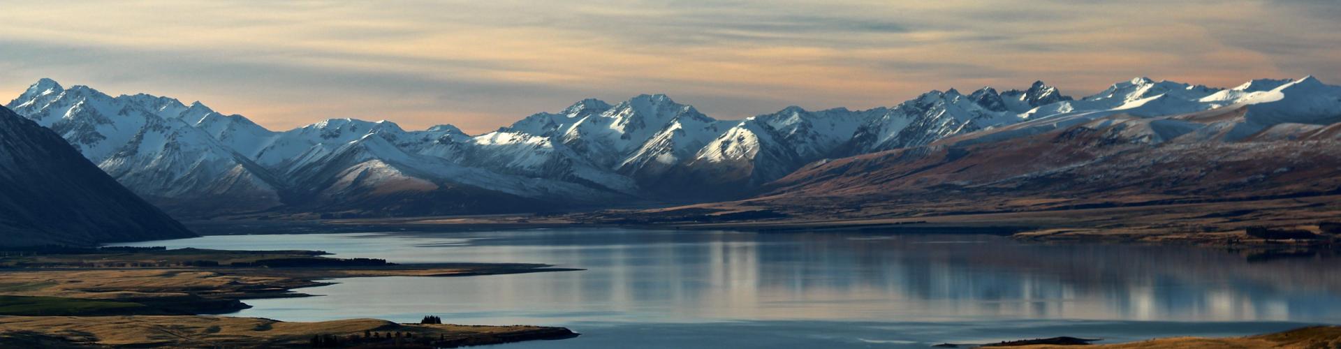 Landscape with snowy mountains